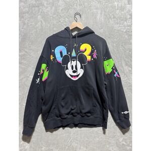 Disneyworld 2024 Hoodie Men s Large Black Big Print Graphic Mickey‎ Mouse NWOT